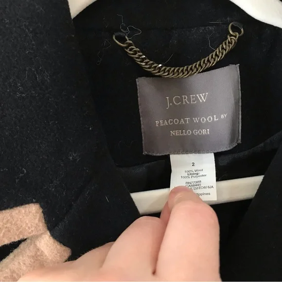 Excellent J. Crew Nello Gori Black wool Peacoat - Picture 4 of 4